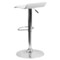 Emma and Oliver Solid Wave Seat Vinyl Adjustable Height Barstool with Chrome Base